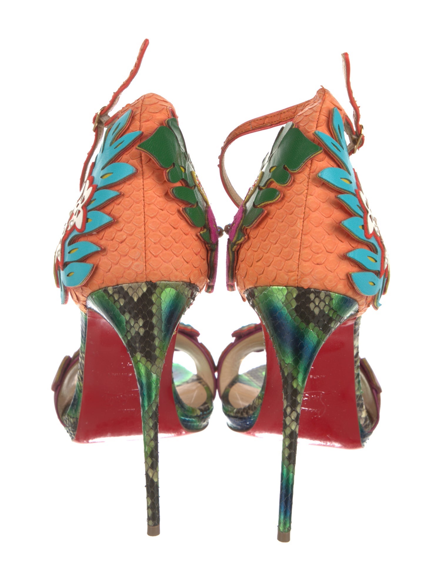 Christian Louboutin Leather Floral Print Sandals